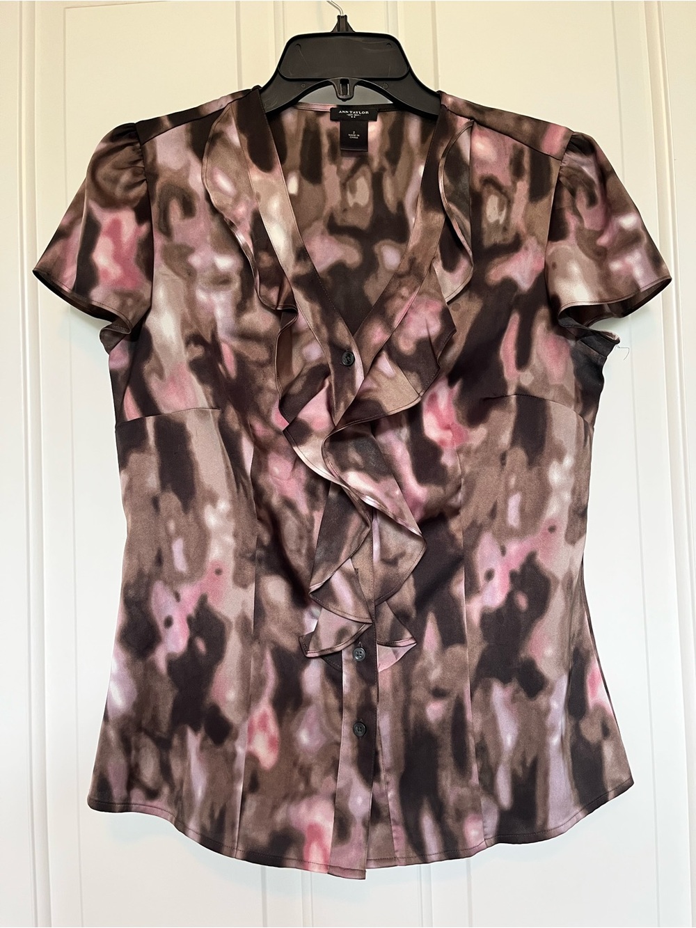 Ann Taylor Short Sleeved Dress Blouse